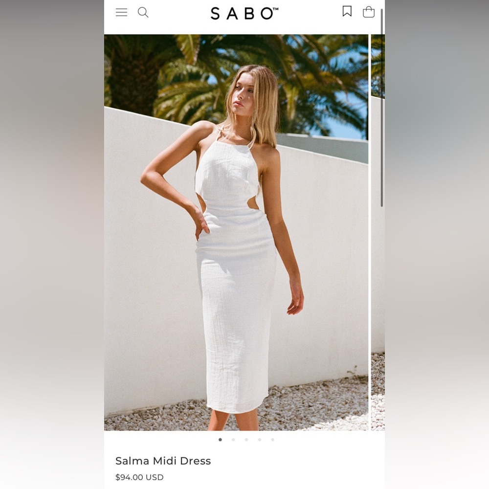 NWOT- white midi dress